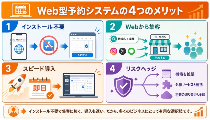 予約システム アプリ Web 違い
