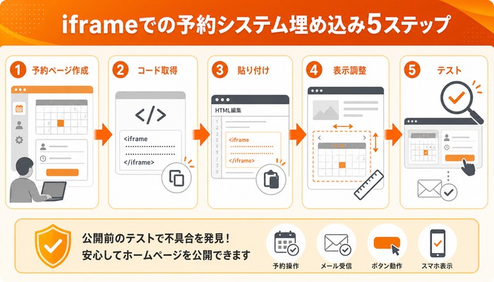 予約システム ホームページ 埋め込み