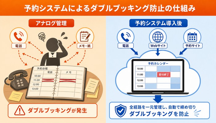 ダブルブッキング 対策