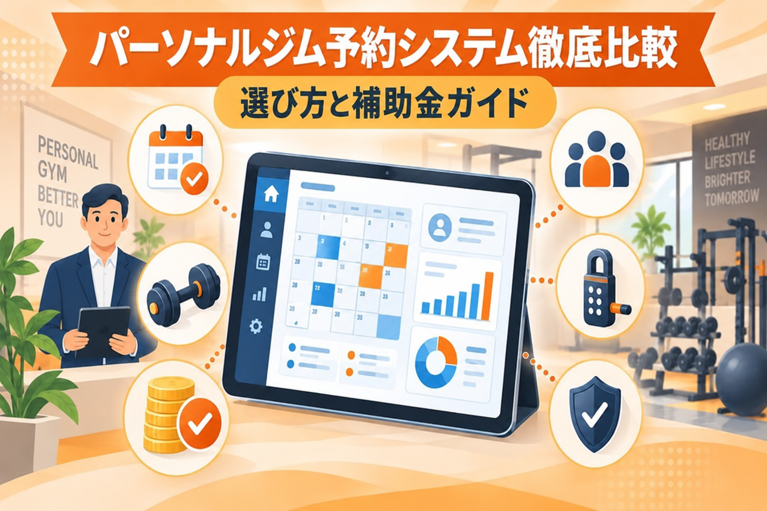パーソナルジム予約システム比較11選【2026年最新】選び方と補助金