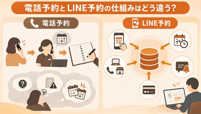 電話予約とLINE予約の仕組みはどう違う?