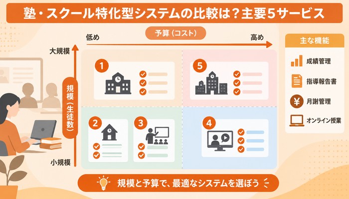 塾・スクール特化型システムの比較は?主要5サービス