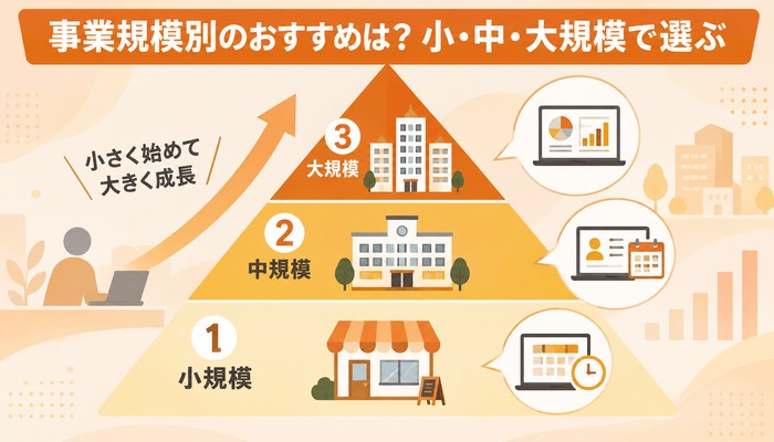 事業規模別のおすすめは?小・中・大規模で選ぶ