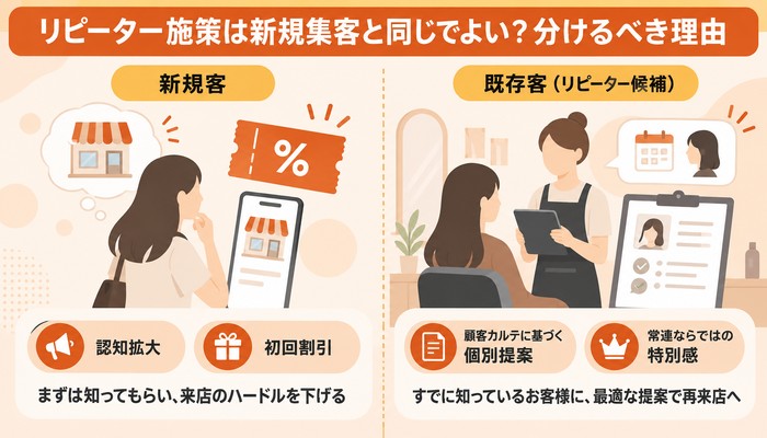 リピーター施策は新規集客と同じでよい?分けるべき理由
