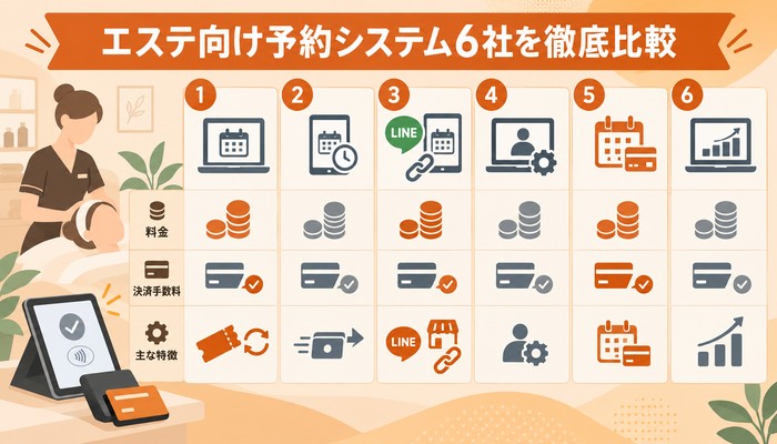 エステ向け予約システム6社を徹底比較